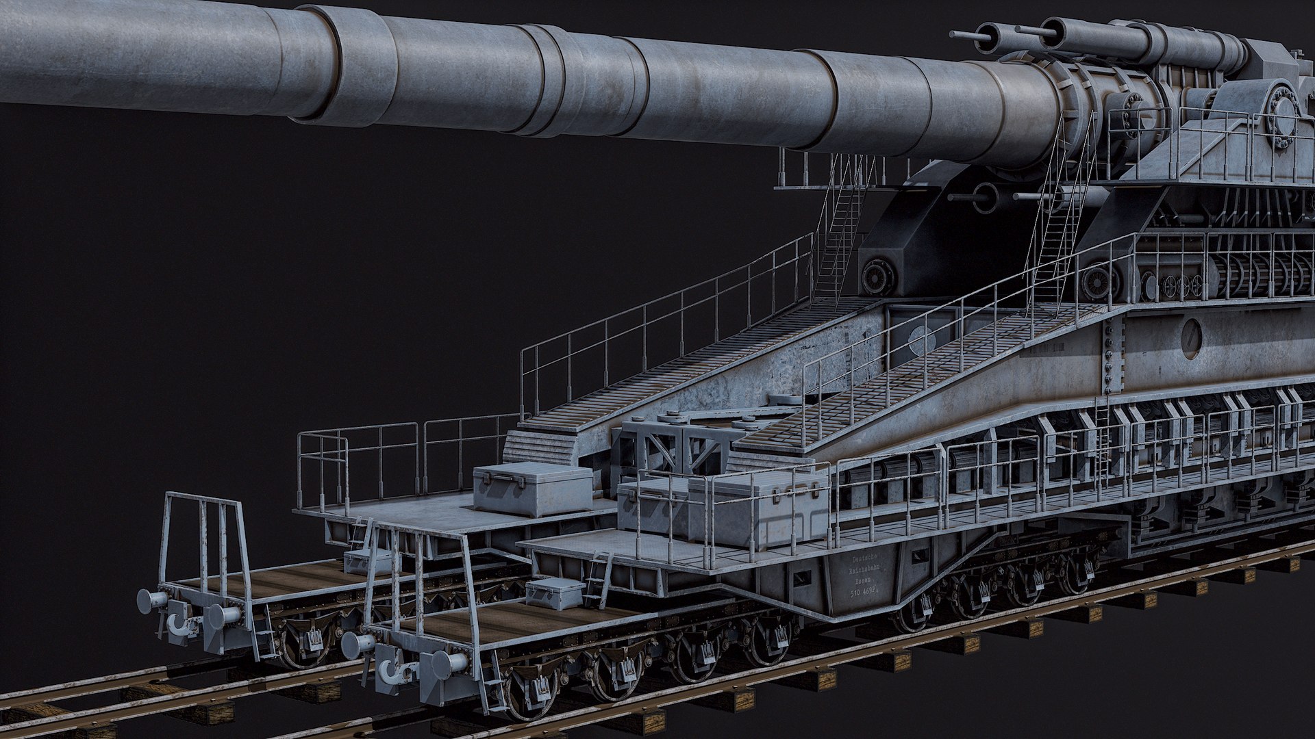 Rigged Super Heavy Artillery Gun Dora WWII PBR 3D model https://p.turbosquid.com/ts-thumb/c9/PiyB61/i6/r_viewport_027/png/1709547045/1920x1080/fit_q87/3355dd4855e63dfec5ad0a557b5d22be401f5156/r_viewport_027.jpg