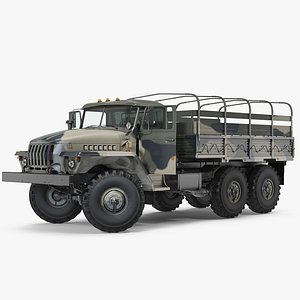 Military Truck URAL 4320 Rigged 3D Model