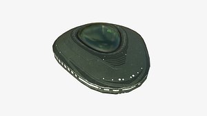 Allien Spaceship UFO C05 Dark Green - Sci Fi Spacecraft Design 3D model