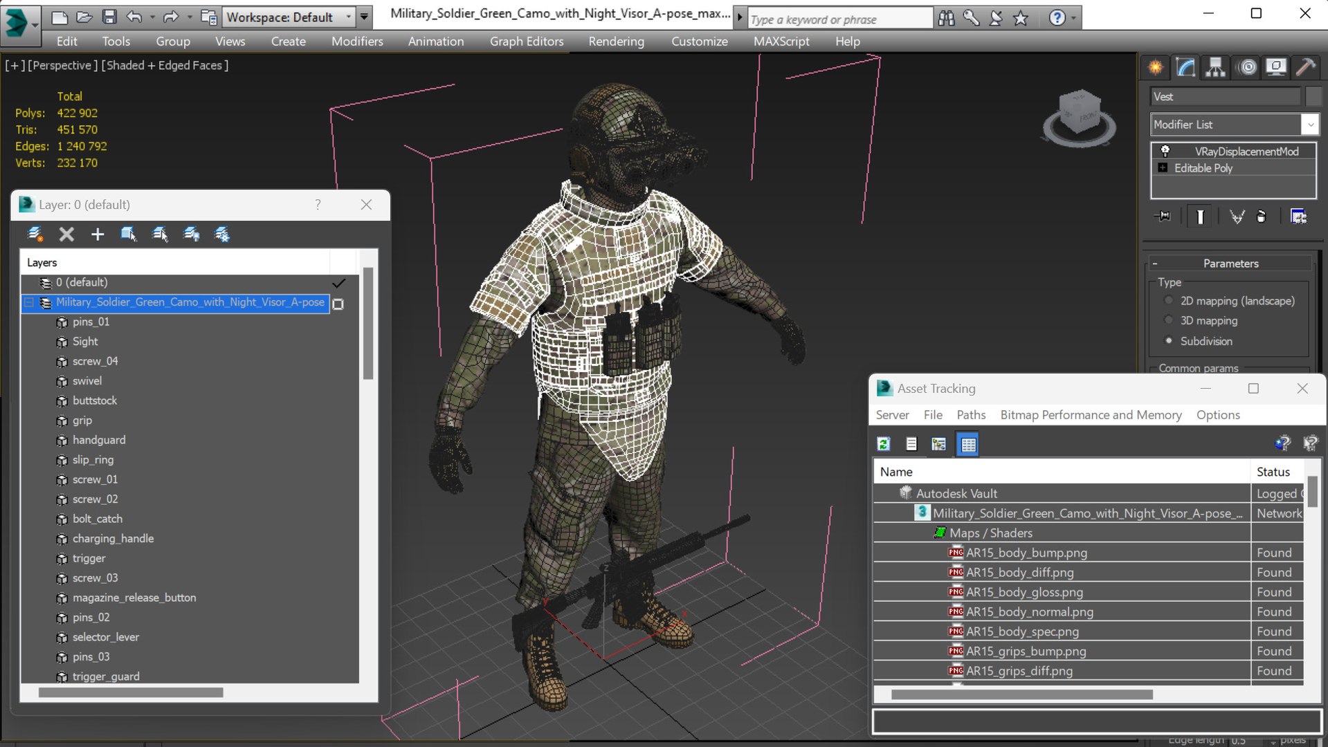 3D Military Soldier Green Camo with Night Visor A-pose model https://p.turbosquid.com/ts-thumb/c9/YjSb7v/5R/militarysoldiergreencamowithnightvisorapose3dsmodel021/jpg/1724173131/1920x1080/fit_q87/cc08591a56ba6406f7df2fc44e74b9dd70fe3cb3/militarysoldiergreencamowithnightvisorapose3dsmodel021.jpg