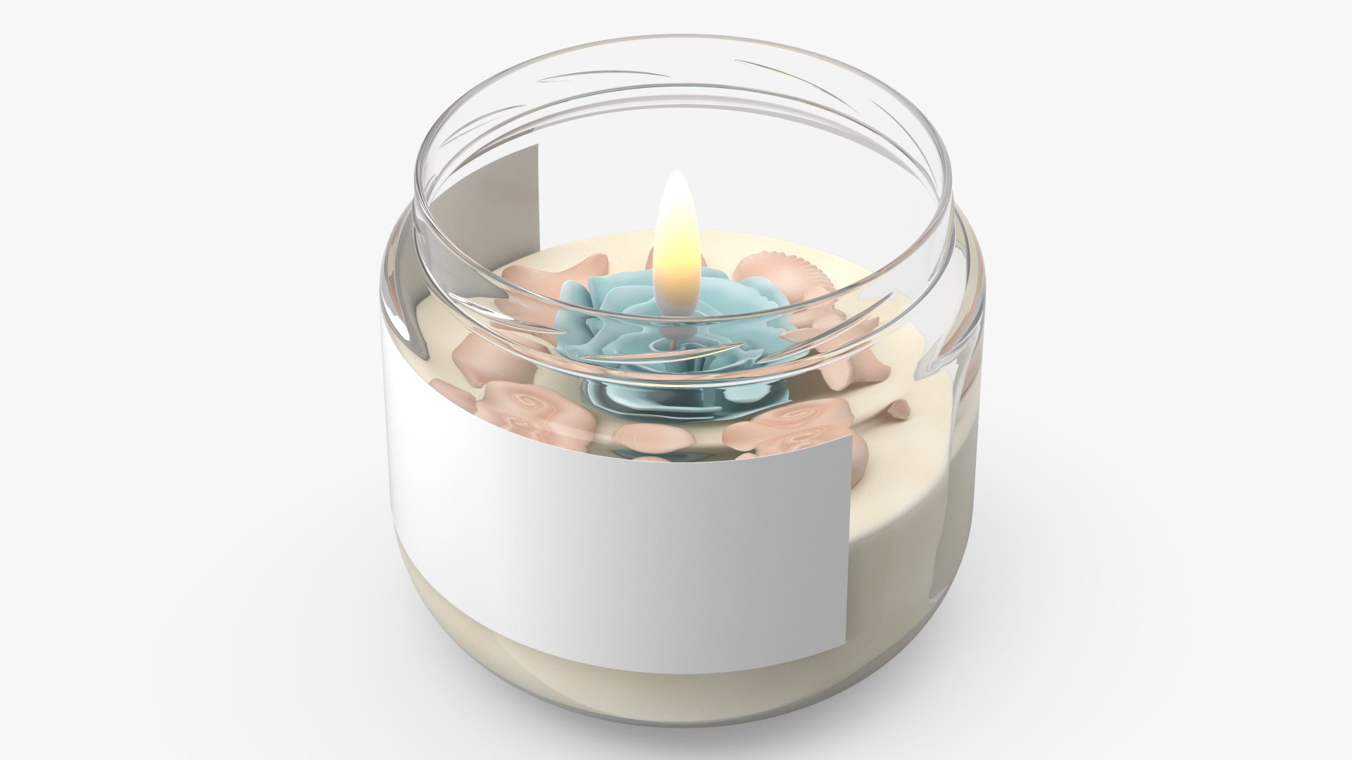 Glass Jar Candle Fire Burns 3D model preview