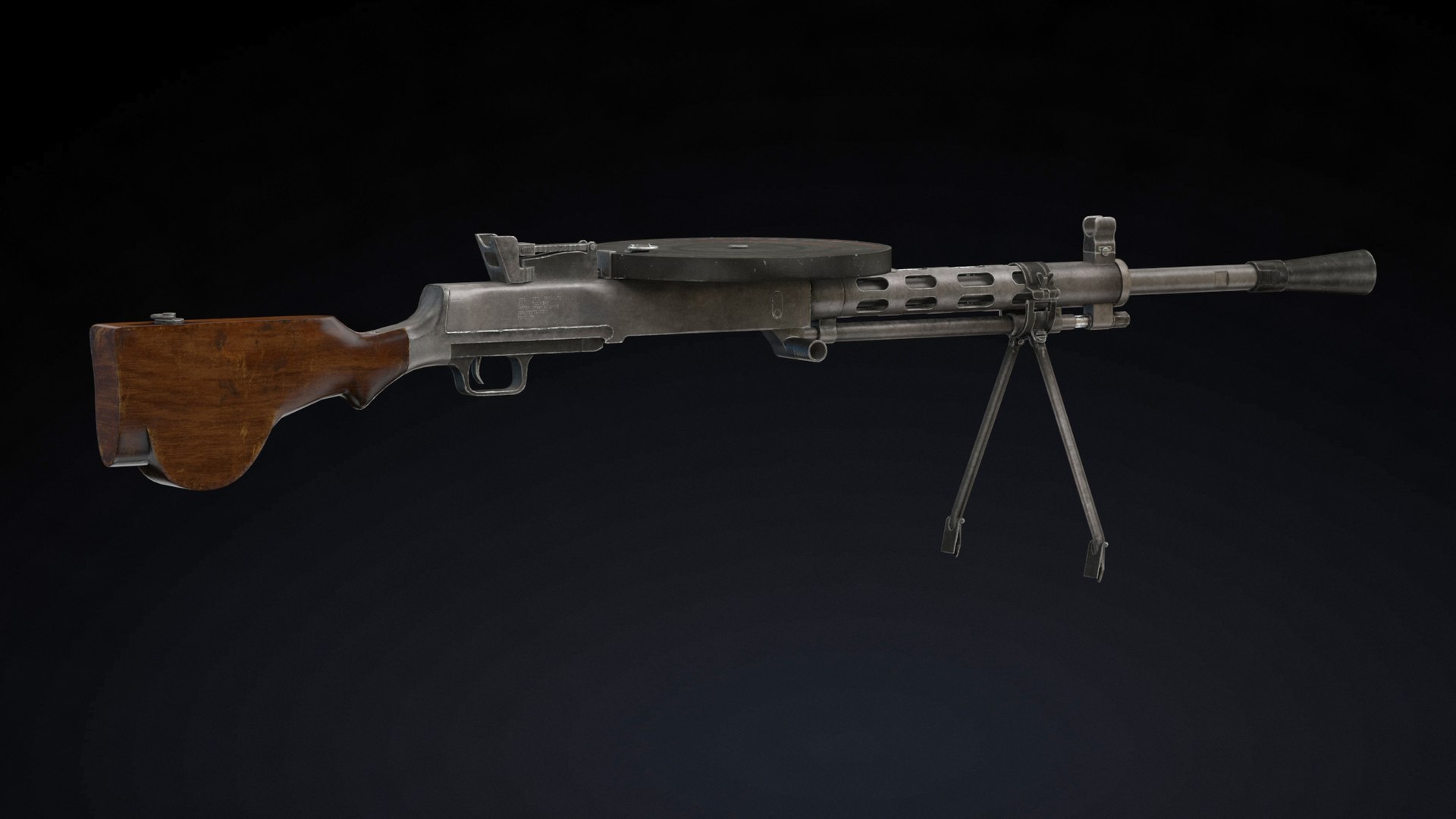 3D Degtyaryov Machine Gun Low Poly - TurboSquid 1873212