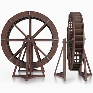3D Medieval Water Wheel model