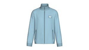 3D Men Zip-Up High Neck Jacket With Patch