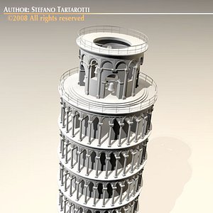 leaning tower pisa 3d c4d