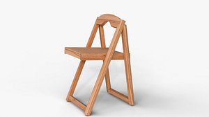Realistic Wooden Folding Chair 3D Model High Quality