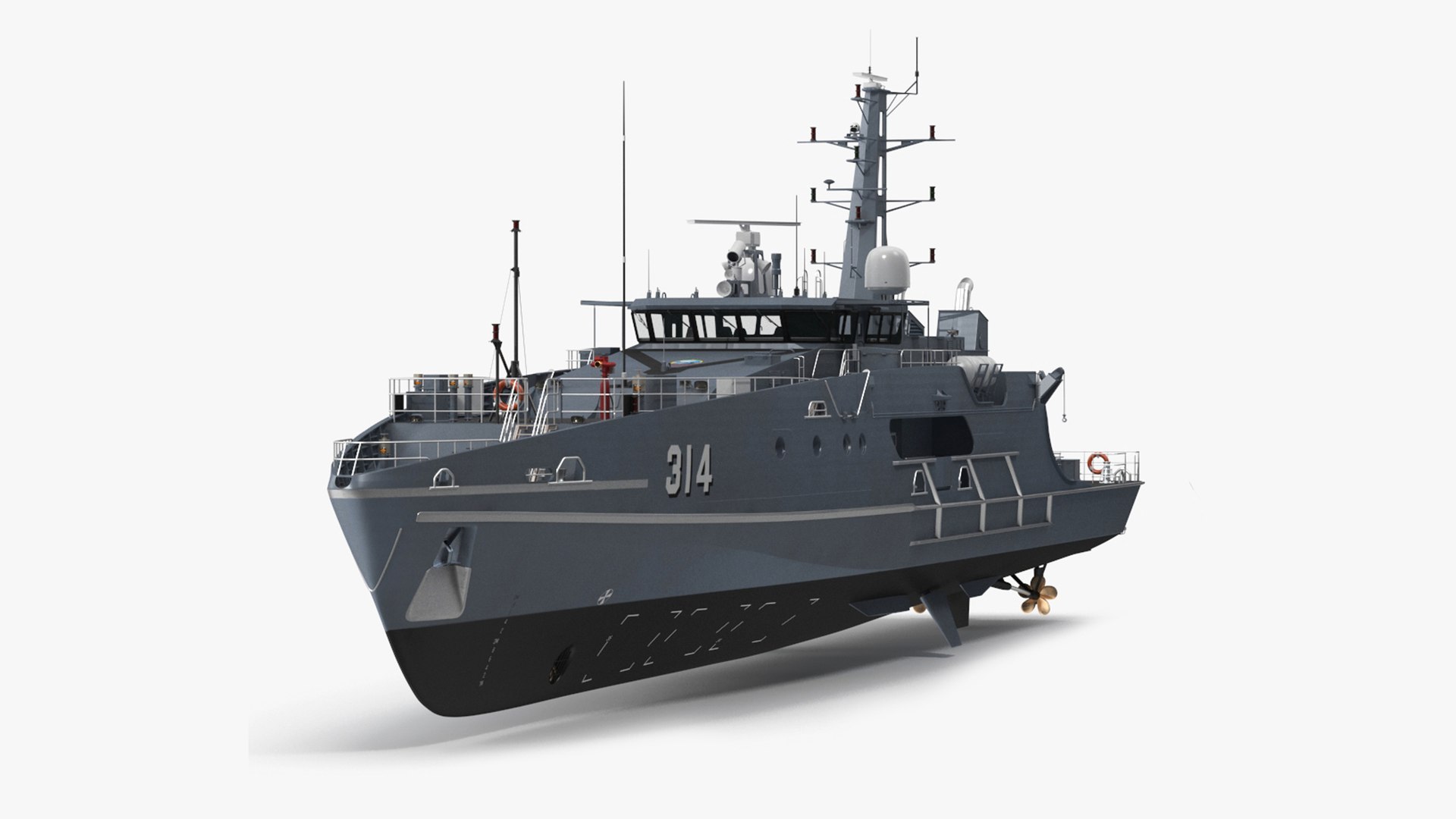 Patrol Boat ADV Cape Otway Rigged for Cinema 4D 3D model preview