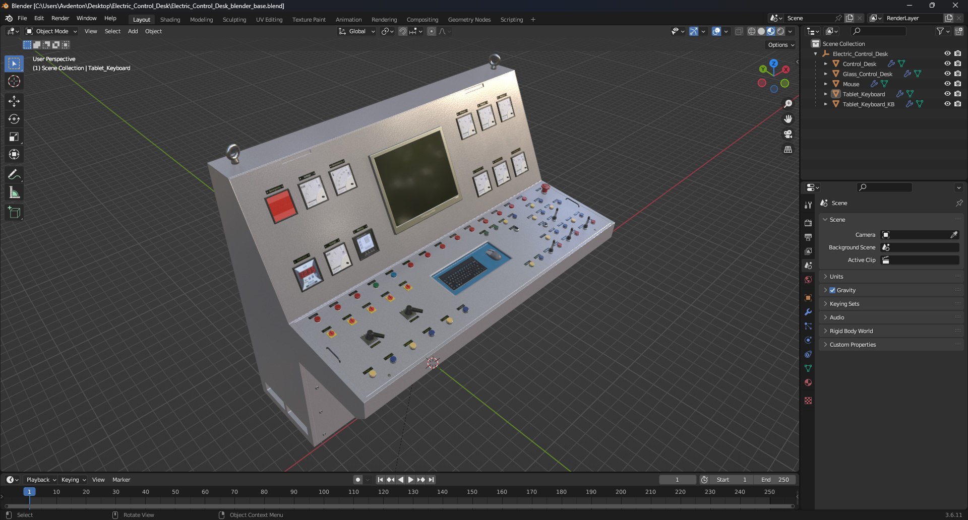 Electric Control Desk Model - TurboSquid 2302309