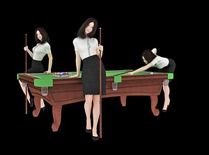 3D model billiards playing room club