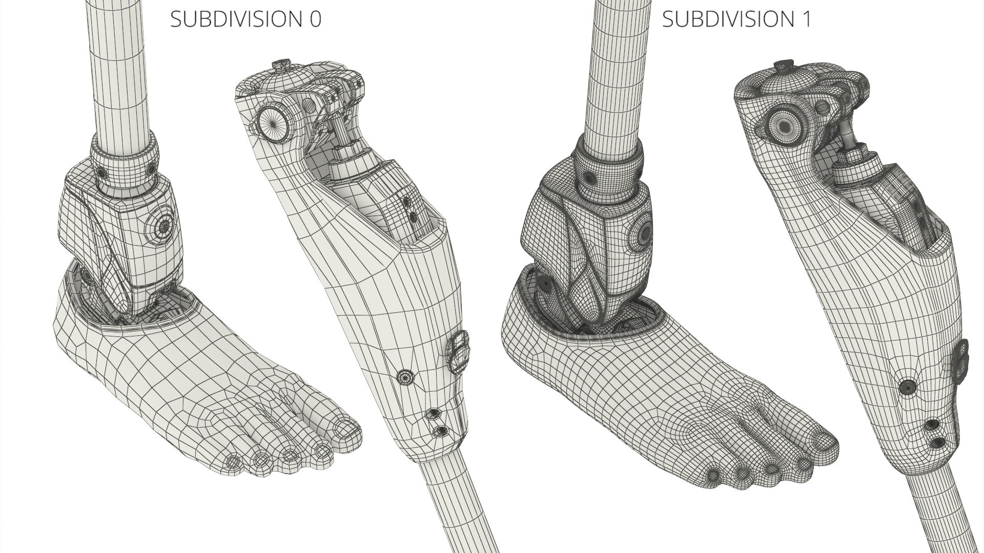 3D Microprocessor Prosthetic Leg With Foot Black Model - TurboSquid 2492274