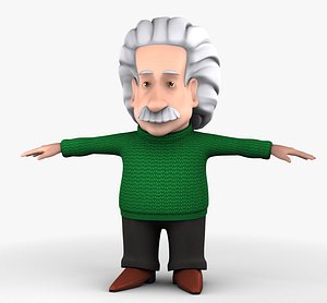 einstein cartoon human 3d model