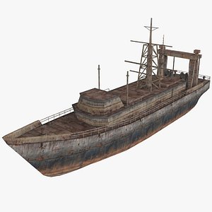 3D Abandoned Rusted Ship model
