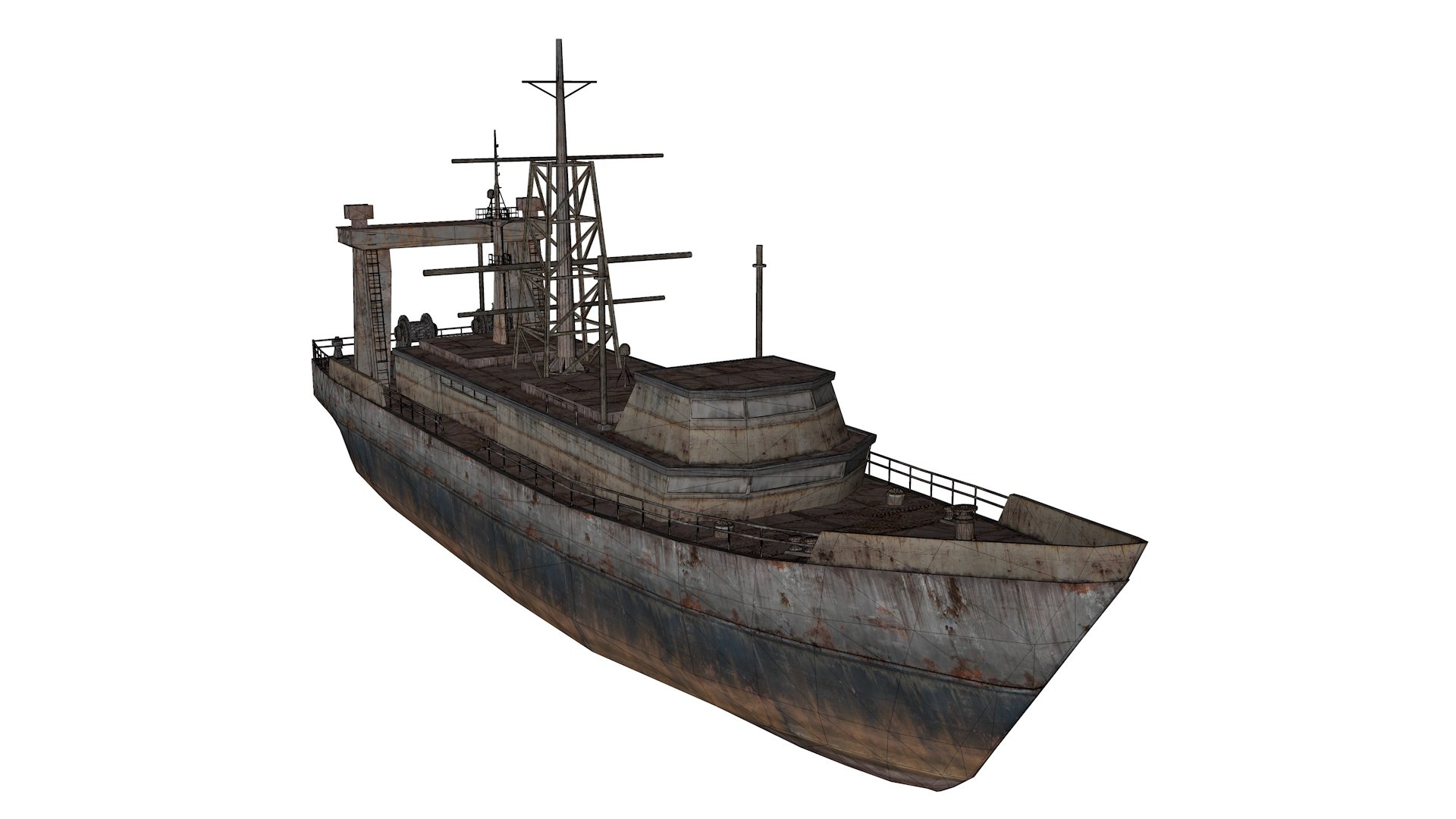 3D Abandoned Rusted Ship Model - TurboSquid 2286110