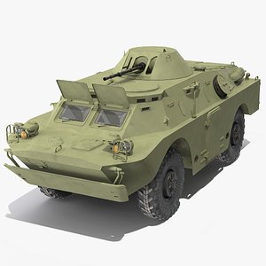 3D BRDM 2 Amphibious Vehicle Green Rigged