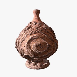 Serpe Terracotta Vase with Antique mandala details 3D model