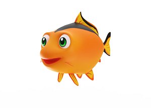 Common Carp animated fish low poly toon