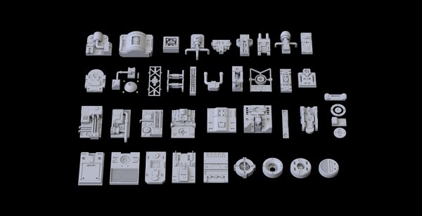 modelo 3d Greeble-Scifi-Kitbash - TurboSquid 1692826