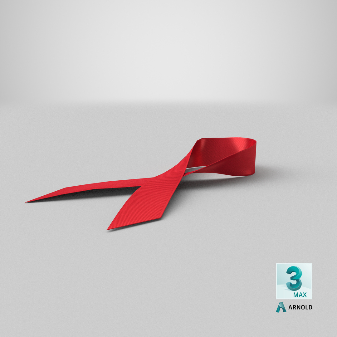 Health medical red ribbon 3D model - TurboSquid 1250239