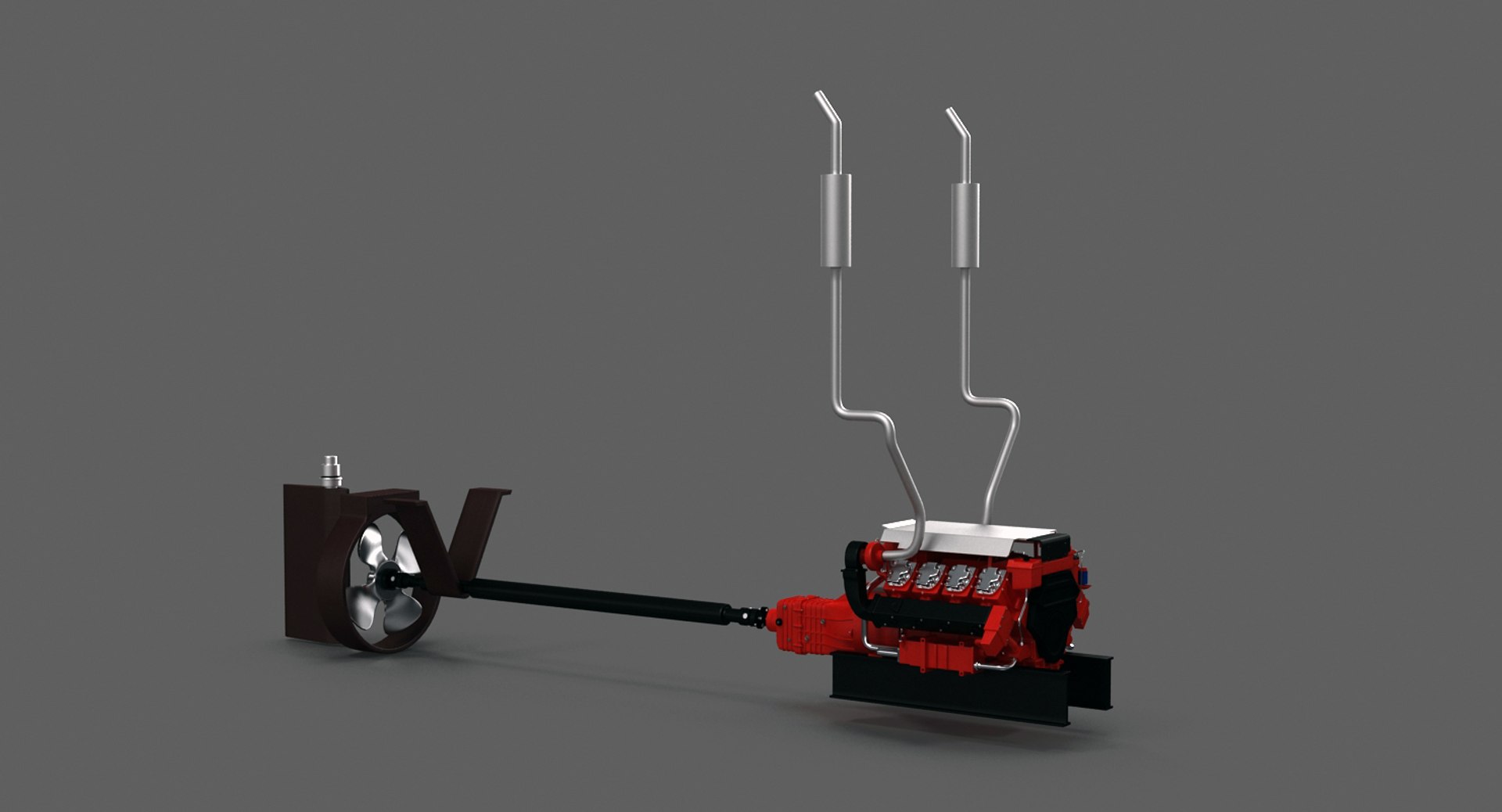 V8 Marine Engine 3d Max