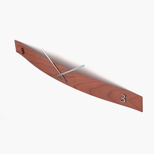 wall clock - horizontal wooden bow model