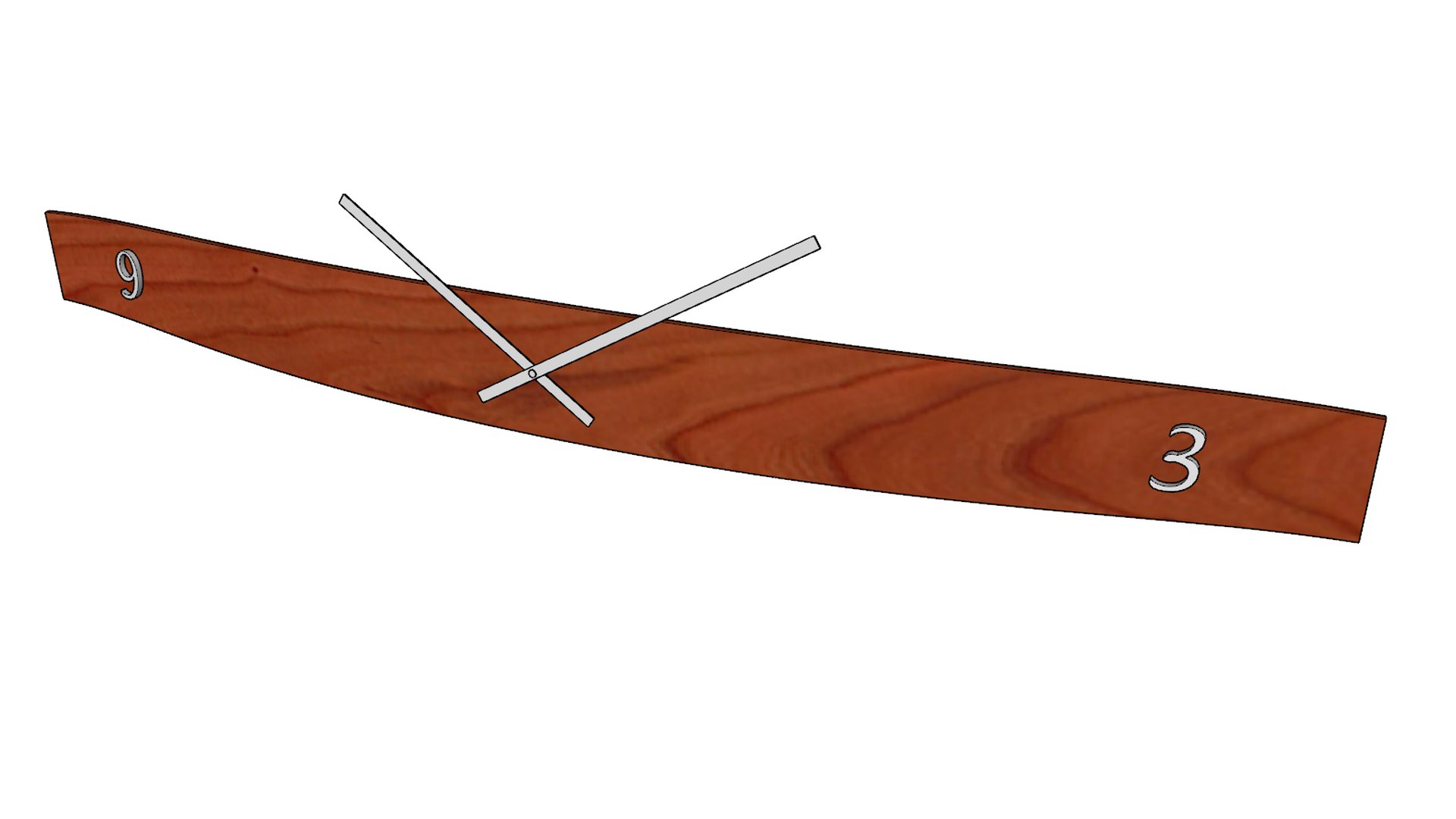 Wall Clock - Horizontal Wooden Bow Model - TurboSquid 2055554