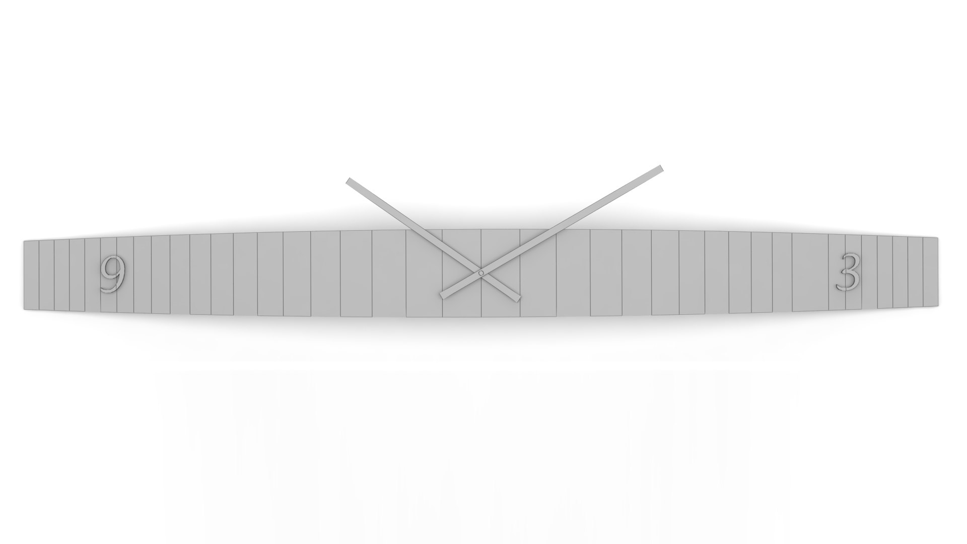 Wall Clock - Horizontal Wooden Bow Model - TurboSquid 2055554
