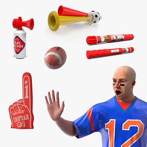Football Fan with Soccer Cheering Accessories Collection 2