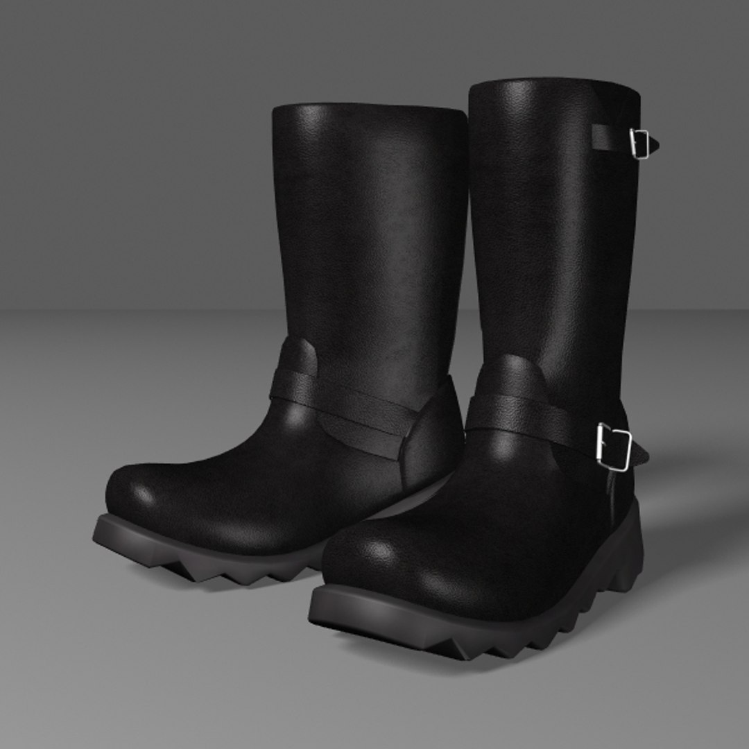 Motorcycle Boots 3d Model