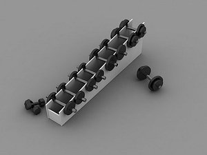 3d set dumbbells weights exercise equipment model