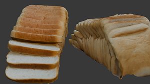 3D Sliced White Bread Loaf 3D Mode