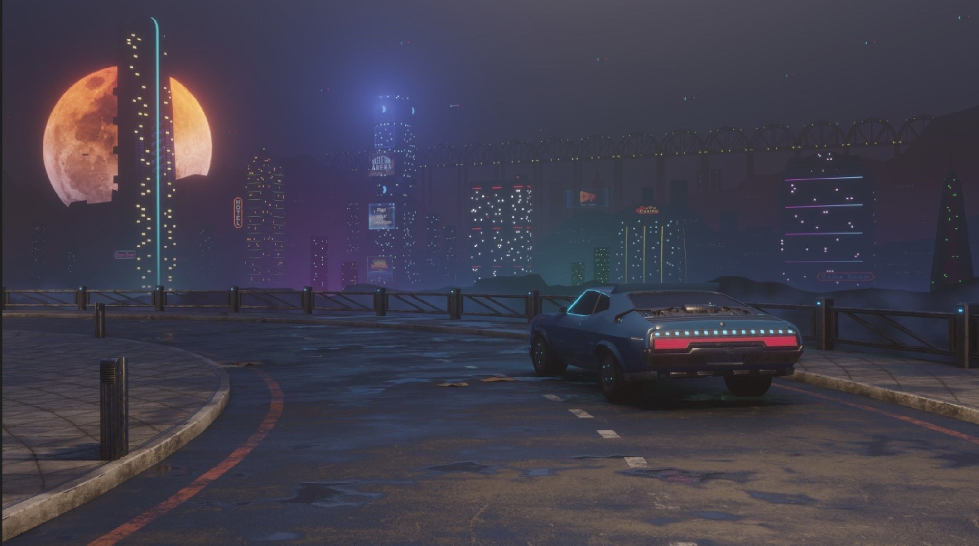 City Buildings Retrowave Model - TurboSquid 2169625