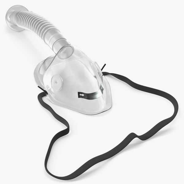 modelo 3d Máscara de inhalación de oxígeno con extensión acanalada ...