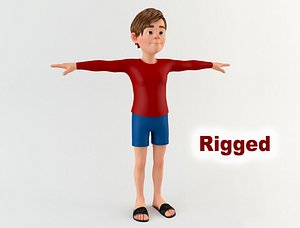 3D cartoon youngster model