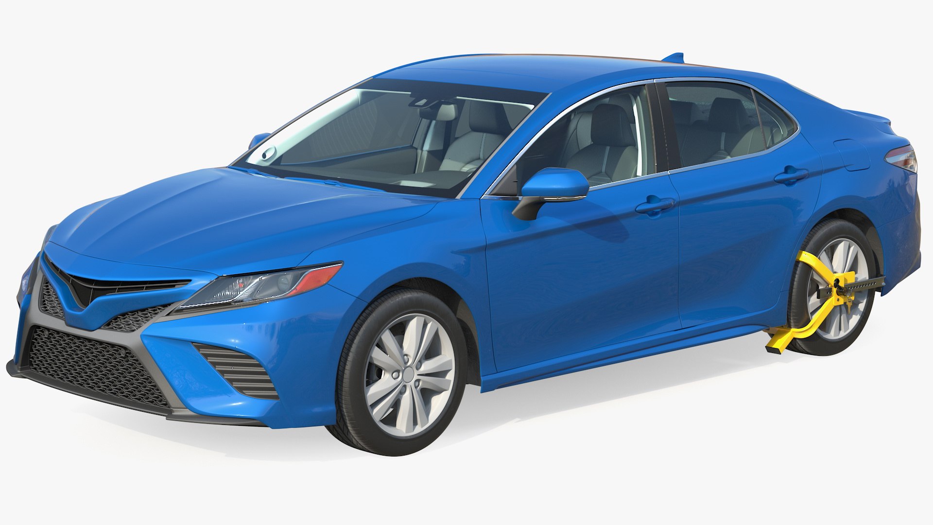 Sedan with Wheel Lock Clamp 3D model preview