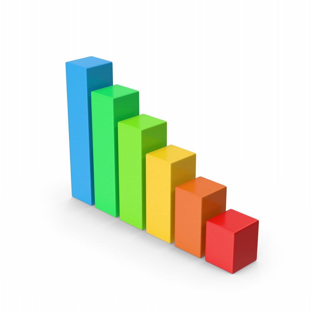 Colored Rising Graph 3D Model - TurboSquid 2245352