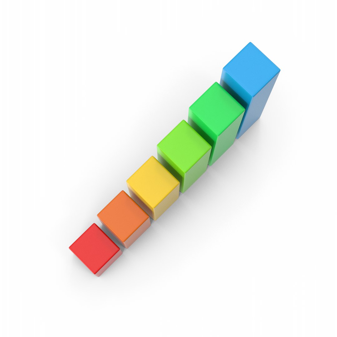 Colored Rising Graph 3D Model - TurboSquid 2245352