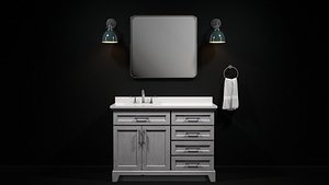 3D OVE Felix Vintage Grey 48 Brushed nickel