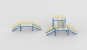 Industrial Stairs Bridge 3D model 3D model