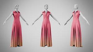 3D Dress 55 Dark Tulip model
