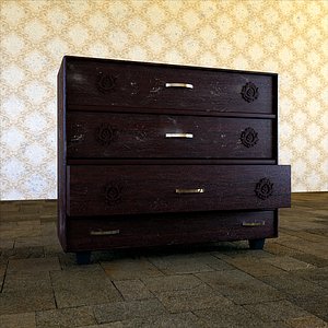 Wooden Cabinet Interior Furniture 3D
