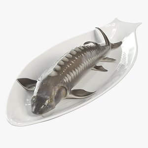 Whole Sturgeon on Serving Plate