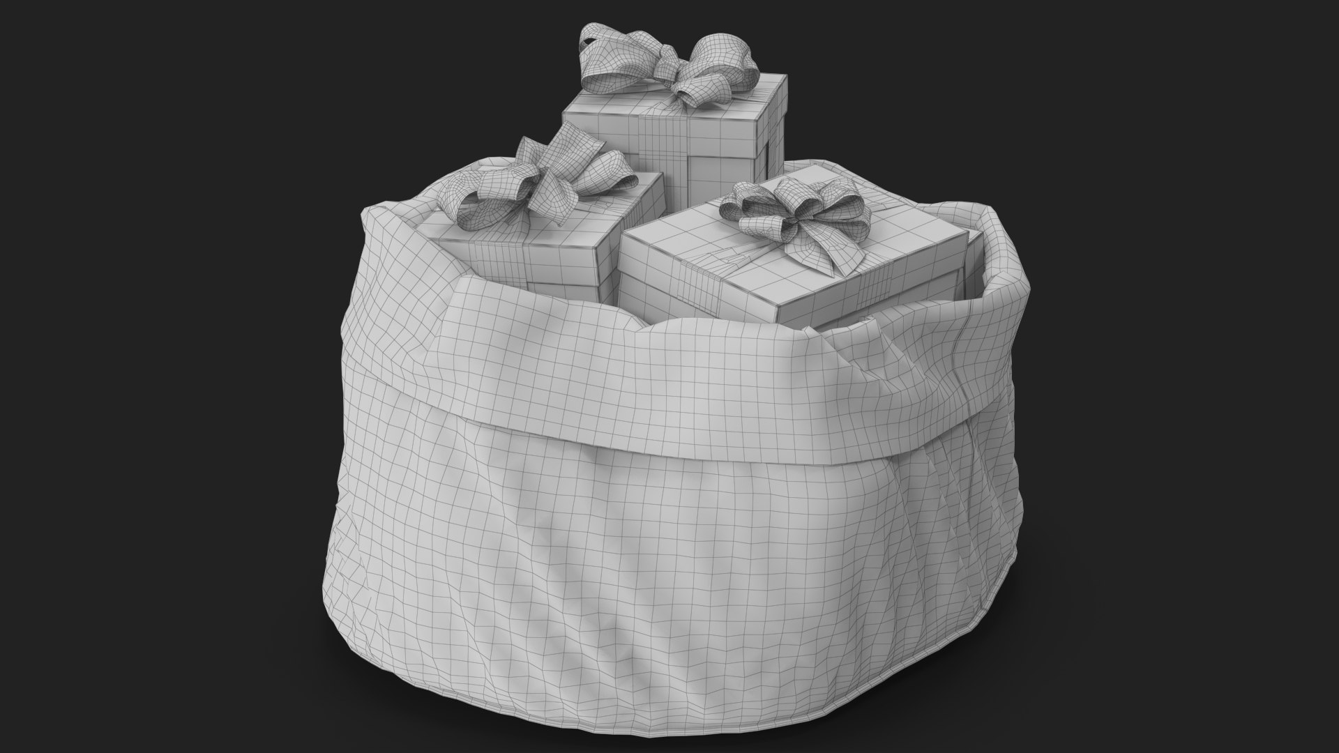 3D Santa Claus Open Bag with Gifts 2 model https://p.turbosquid.com/ts-thumb/cB/gO6lkH/Ln/wireframe_04/jpg/1710483838/1920x1080/fit_q87/a5585e2f71fef7cb9eab5a5e98e1ad5a05b49666/wireframe_04.jpg