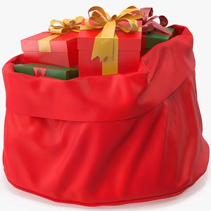 3D Santa Claus Open Bag with Gifts 2 model