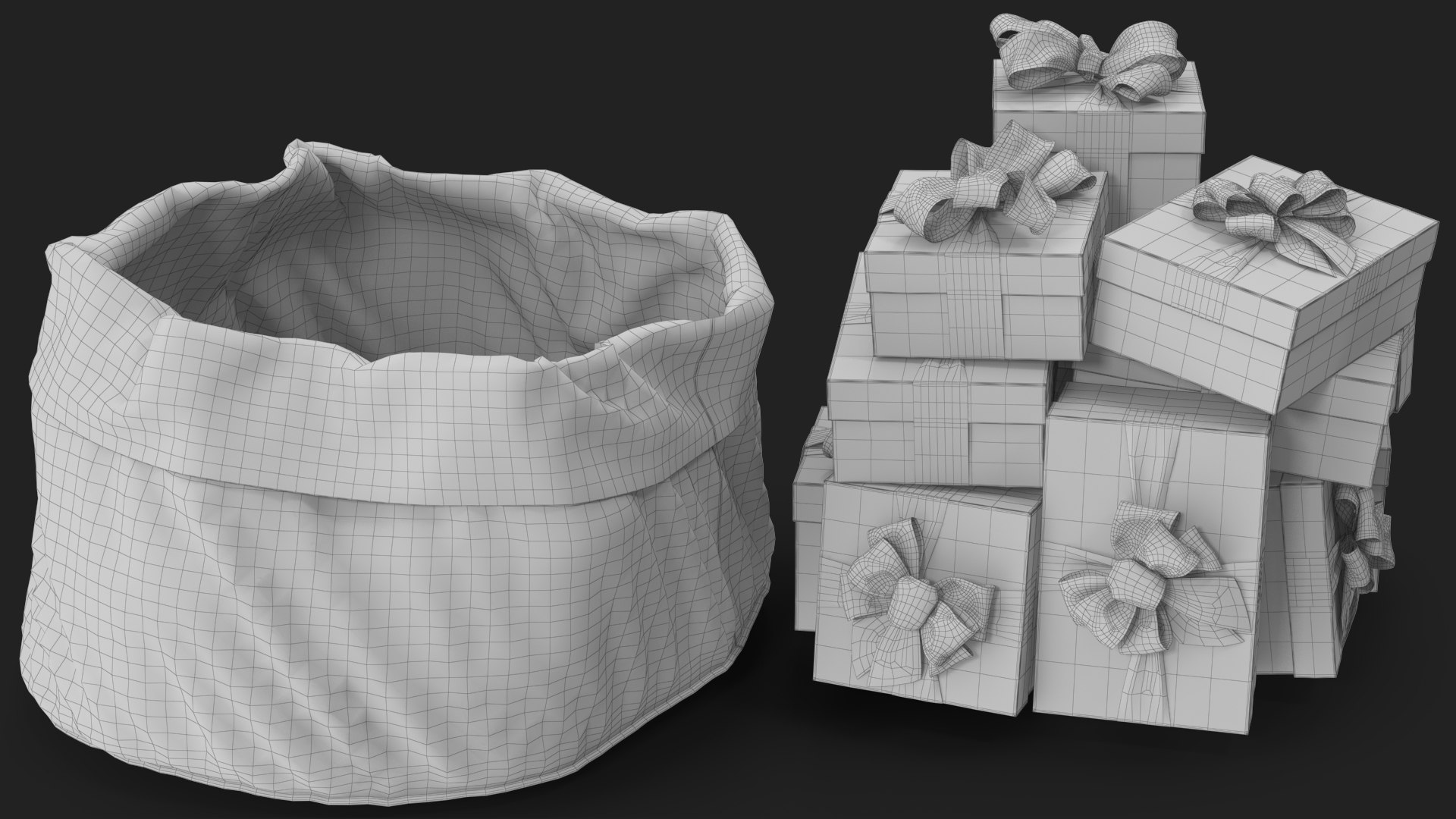 3D Santa Claus Open Bag with Gifts 2 model https://p.turbosquid.com/ts-thumb/cB/gO6lkH/Yz/wireframe_08/jpg/1710483877/1920x1080/fit_q87/e7778af10588d80dff6a51a4534aa009e8d6e950/wireframe_08.jpg