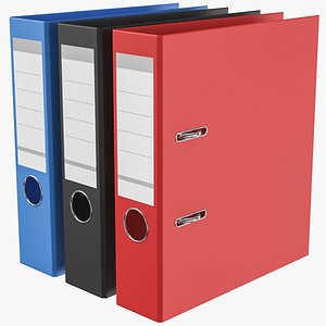 Ring Binder Paper Files Set 3D Model