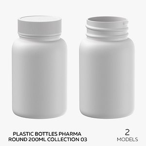 Plastic Bottles Pharma Round 200ml Collection 03 - 2 models model