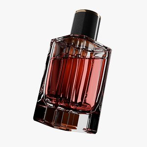 Luxury Perfume Bottle 3D Model  Modern Glass Design with Gold Cap model