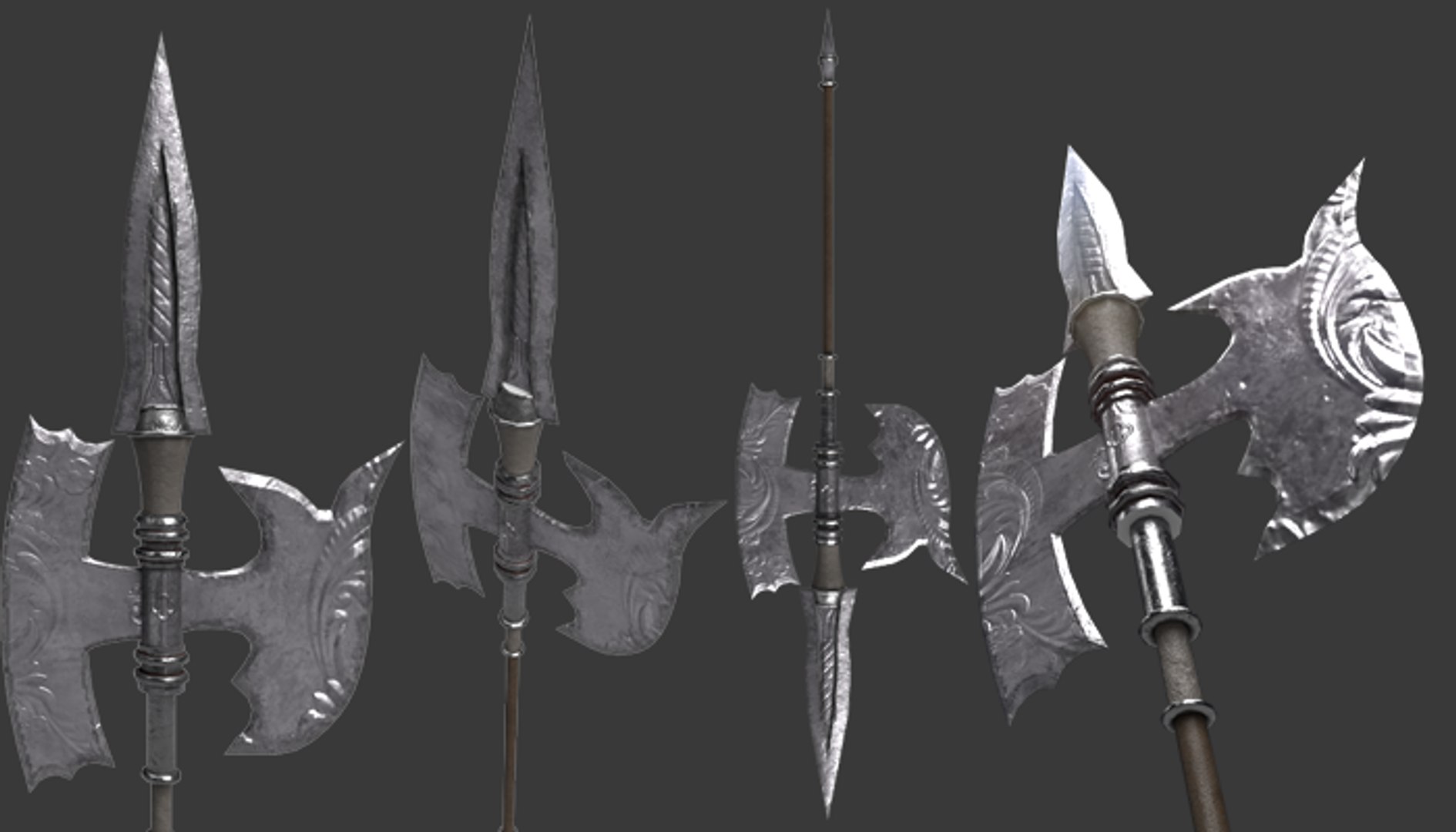 Halberd weapon model - TurboSquid 1232013