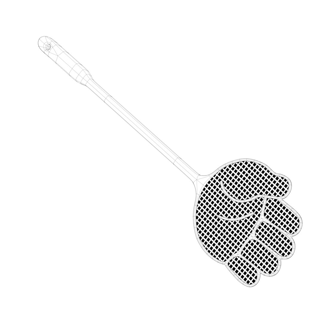 Orange Fly Swatter In Shape Of Hand Model - TurboSquid 1922060