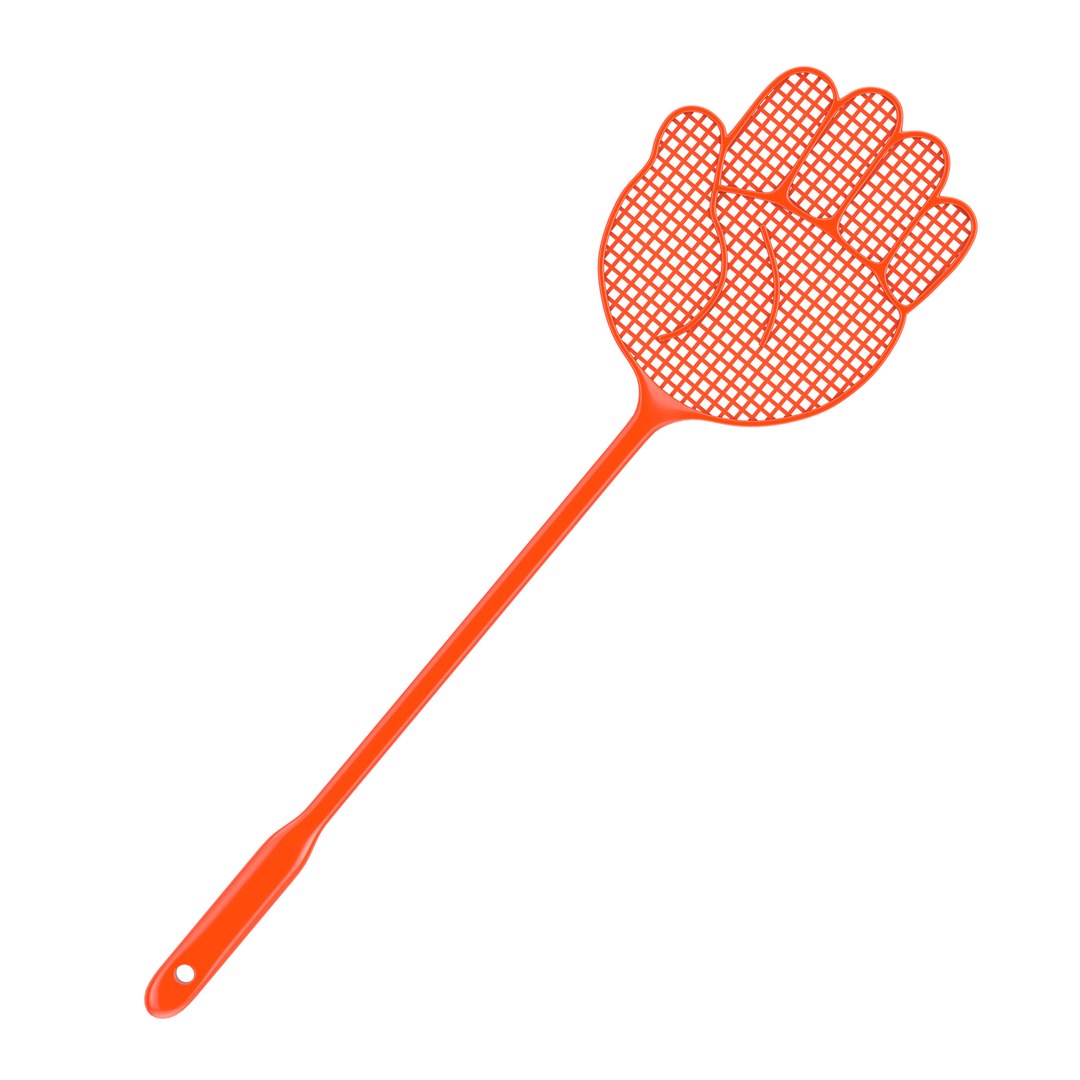 Orange Fly Swatter In Shape Of Hand Model - TurboSquid 1922060